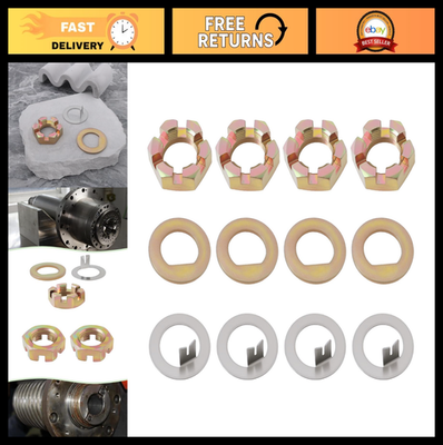 #ad 4 Sets Trailer Spindle Nut amp; Washer Kit for 2000 7000 lb Axles Castle Nuts amp; $31.49