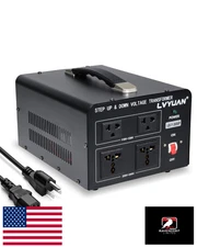 LVYUAN 3000W Step Up/Down Voltage Converter 110V/220V w/ 4 Outlets
