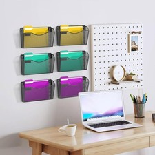 6 Pack Mesh Wall Mounted File Holder Metal Wall File Pocket Mail Organizer
