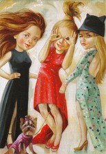 Divertente cartolina artistica CANE * CANE * POP ART York Shire Terrier cartolina # 2