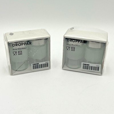 4 New IKEA Droppar Frosted Glass Spice Jars by Maya Robert 401.136.13 Sealed