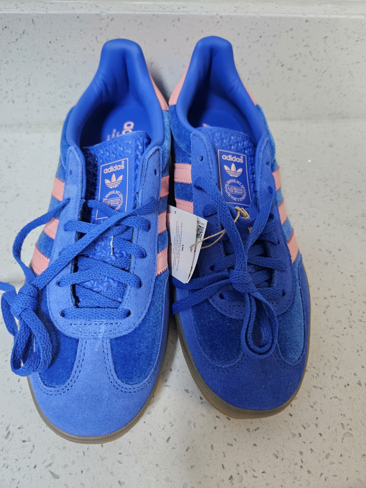 Adidas Gazelle Indoor 'Blue Semi Pink Velvet' Women's  - IG6785 Size 7.5 thumbnail 5