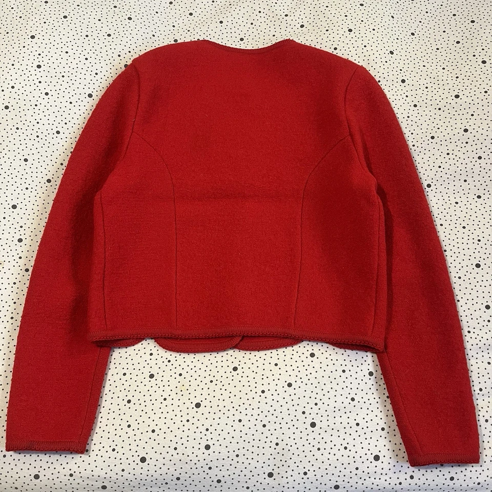 Cárdigan de lana The Eagle’s Eye vintage años 80 para mujer 10 rojo bordado floral Foto 4 de 4