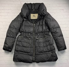 Burberry Women s Down Parka Puffer Black Collar Hooded Size Medium