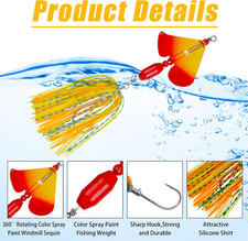 Spinnerbait Fishing Lures Kit, 6pcs Bass Fishing Buzzbait Lures Hard Metal Sp...