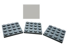 LEGO  3x Platte 4x4 Medium Stone Grey 3031 42...
