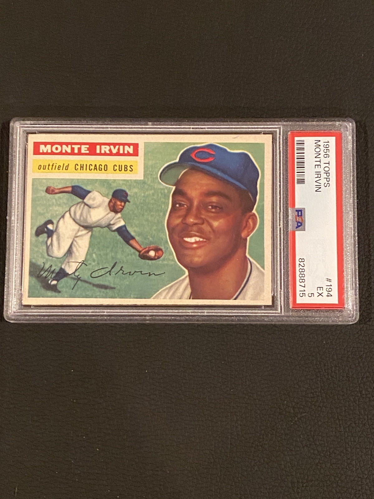 Vintage 1956 Topps Monte Irvin Chicago Cubs Baseball Card #194: PSA 5 EX