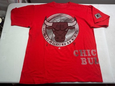 90s Vintage Starter Chicago Bulls Metall-X Graphic T Shirt Short Sleeve Sz XL