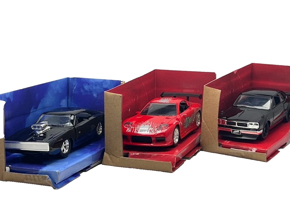 3x Fast & Furious Dodge Charger Nissan Skyline RX-7 1/32 Diecast Model Cars Jada - Image 4 of 4