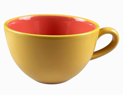 Lindt-Stymeist Colorways Cafe Au Lait Cup Yellow Salmon 5'' Wide Japan Vintage