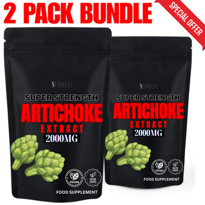 Artischockenextrakt 2er Pack Konvolut 2000mg, hochfeste 240 vegane Tabletten,