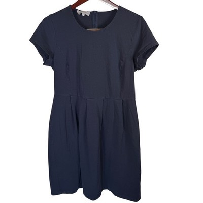 Hobbs London Navy Blue Short Sleeve Knee Length Dress Womans Size 12 Preppy