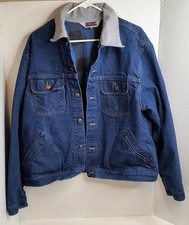 Vintage BIG MAC Flannel Lined Button Front Denim Jean Jacket 90s Blue L 48R