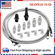 For Gm 4l60e 4l80e Flexible Ss Braided Transmission Cooler Lines Kit -6an Hose