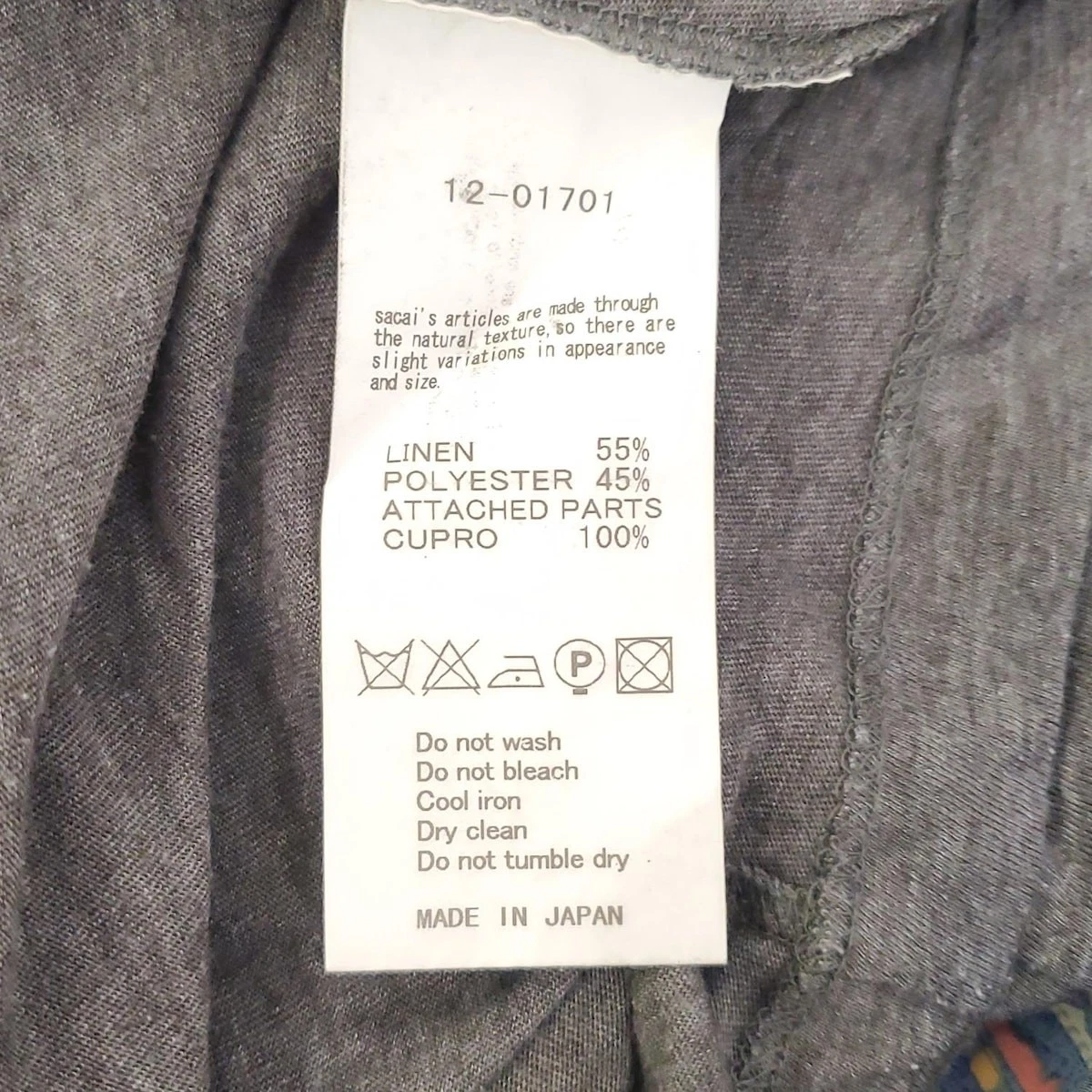 Auth Sacai Abito donna multi grigio verde scuro 12 01701