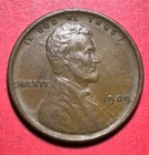 1909 US LINCOLN Cent! "Philadelphia" Mint! AU! First Year Issue! Old US Coin!