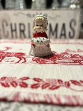 Vintage Ucagco Ceramics Japan Shopper Girl with muff REPAIR READ AS IS