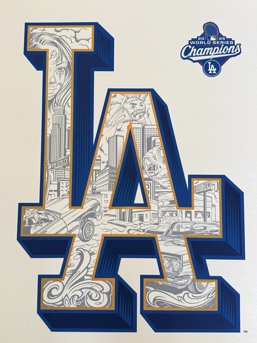 MISTER CARTOON LOS ANGELES DODGERS SIGNED PRINT #13/200 2025 WS