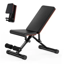Adjustable Weight Bench for Home Gym, Foldable Workout Equipment Midnight Black
