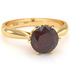 Crown Setting Garnet Engagement Ring In 14k Solid Gold — photo 6