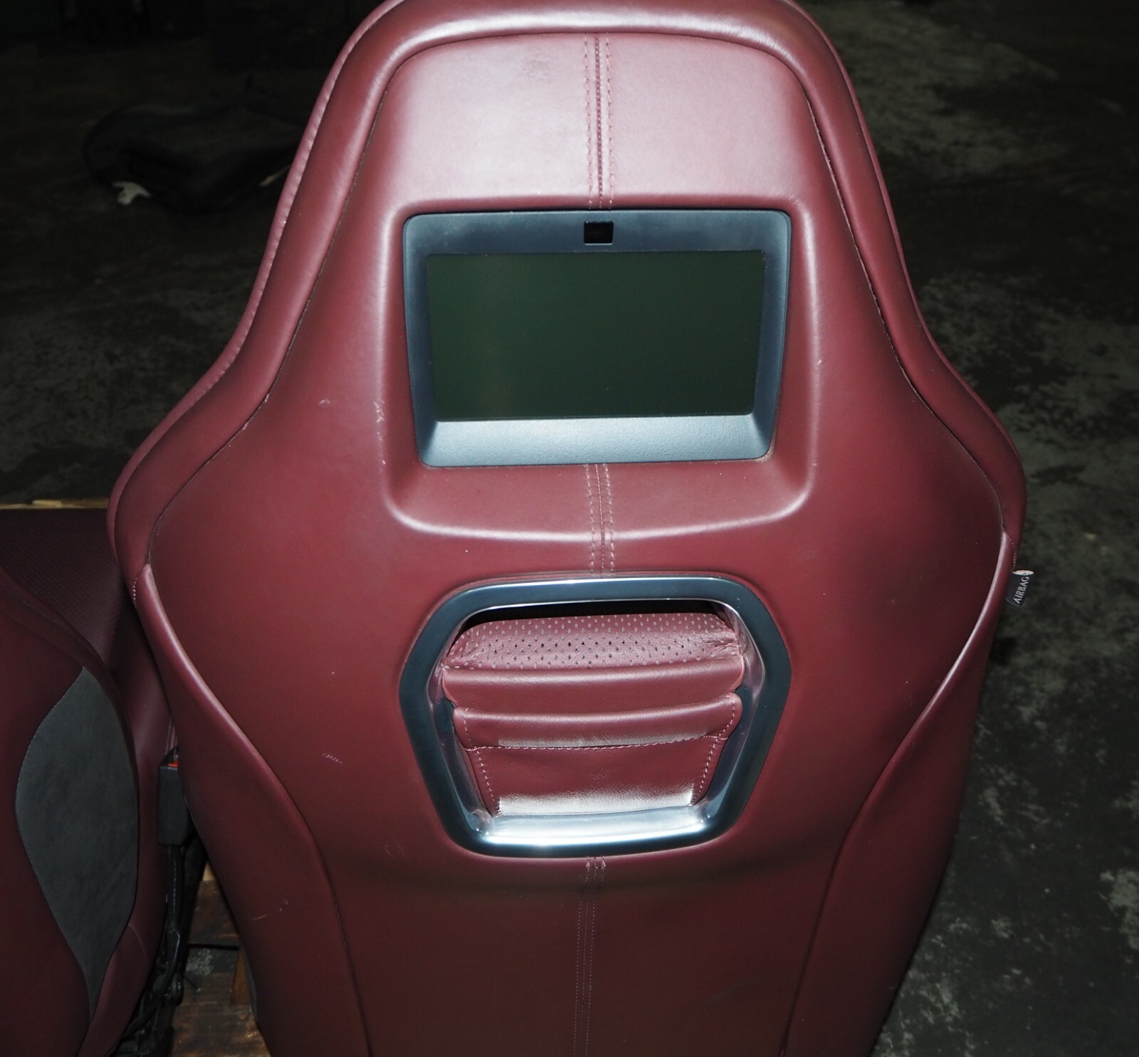 * 2010-2013 Aston Martin Rapide Iron Ore Red Leather Front Seat Set OEM Complete