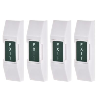 4pcs Push to Exit Button Release Switch PC Panel 12V 3A White 76mmx23mm