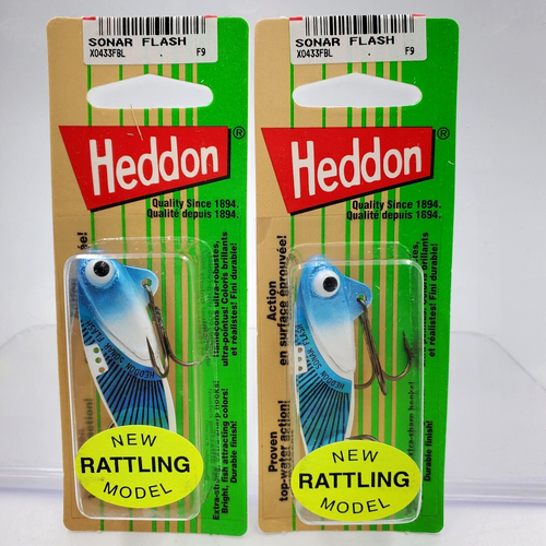 Lot Of 2 Vtg 1995 Heddon 1/2 Oz Sonar 2 3/8" Blade Bait X0433FBL Flash
