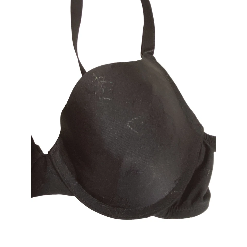 Sujetador con aros acolchado festoneado negro Rampage para mujer talla 34B Foto 3 de 4