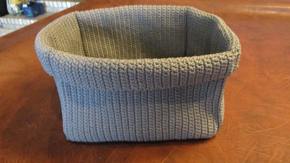 InterDesign Ellis Hard-Knit  Rectangle Storage Bin 13"L x 9"W x 6.5"H Gray - Image 2 of 4