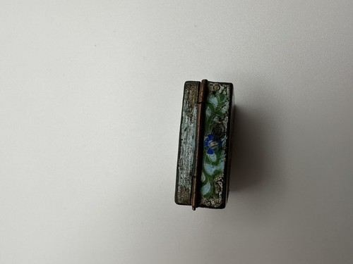 Antique Chinese Enamel Bird Flower Pill Box 3cm - Picture 7 of 11