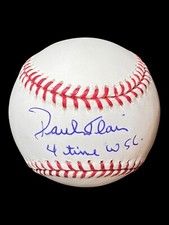 Paul Blair Signed Official Baseball Baltimore Orioles MLB Autograph 4X Champ COA