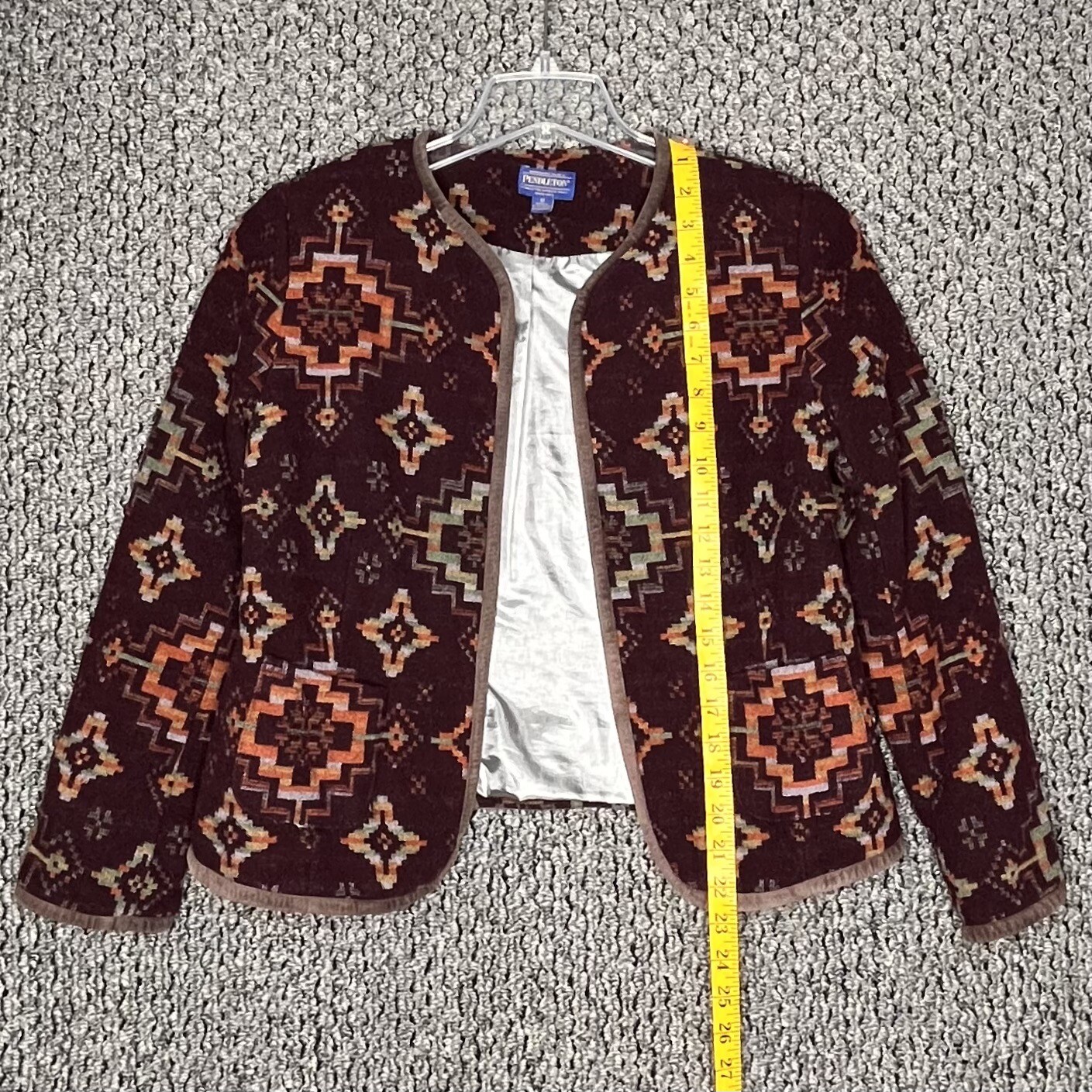 Womens Sz M. Pendleton Virgin Wool Jacket Suede T… - image 2