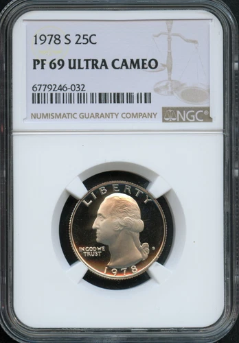 NGC - Washington Quarter - 25c - 1978 S - PF-69-Ultra Cam