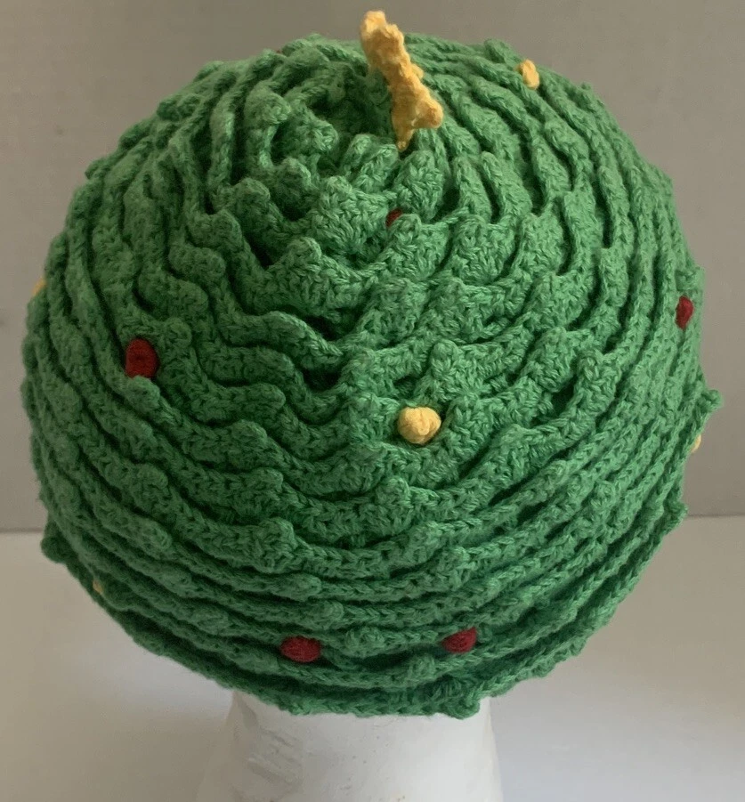 Gymboree Árbol de Navidad Tejido Crochet Vellón Fiesta Gorra Sombrero Adorno Estrella Unisx 18/24 Foto 3 de 4