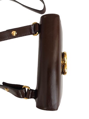 MOSCHINO Redwall Vintage Brown Leather Heart Shoulder Crossbody