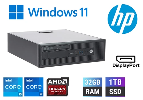 HP Elitedesk 800 SFF - Very Fast - Upto i7, 32GB, 1TB SSD, AMD R7 - Windows 11 -