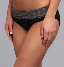 TYR Sonoma Active Banded Bikini Bottom Black Hipster Swimwear Size Large