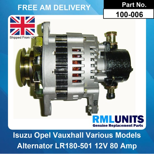 Alternator For Isuzu LR180-501 LR180-504 8970626410 8971338540 8971348660 - Afbeelding 1 van 5