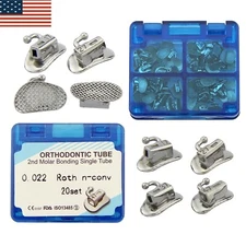 80pcs Orthodontic Buccal Tube Roth 022 2nd Molar Bondable tubos de ortodoncia
