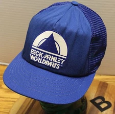 VINTAGE BECK ARNLEY WORLDPARTS TRUCKERS HAT BLUE SNAPBACK USA MADE GOOD COND B