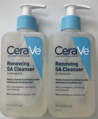 CeraVe Salicylic Acid Cleanser Renewing Exfoliating Face Wash 8oz - 2 Pack