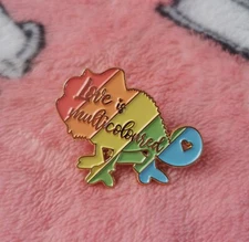 Fantasy Disney Tangled Rapunzel Love Pascal Princess Enamel Pin Pride Rainbow