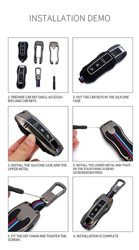 Auto schlüsseletui Abdeckung für Porsche Cayenne 958 Lepin Macan Panamera Cayman - Bild 12 von 16