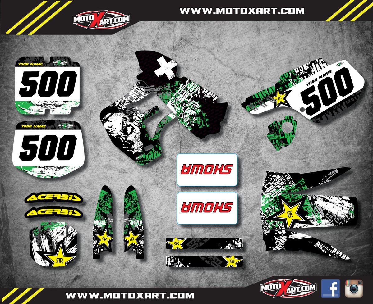 Kawasaki KX 500 1989/2004 Full Custom Graphic Kit GRAFFITI STYLE