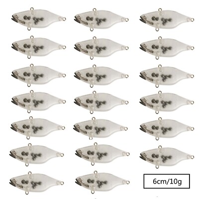 Bulk 20x Unpainted Blanks Lipless Crank Hard Bait VIB Bass