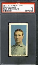 1910 M116 Sporting Life Frank Chance (Blue Background) - PSA 3