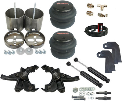 Front Air Ride Kit Bolt In Bags Drop Spindle Shocks For 88-91 Silverado 1500 2wd