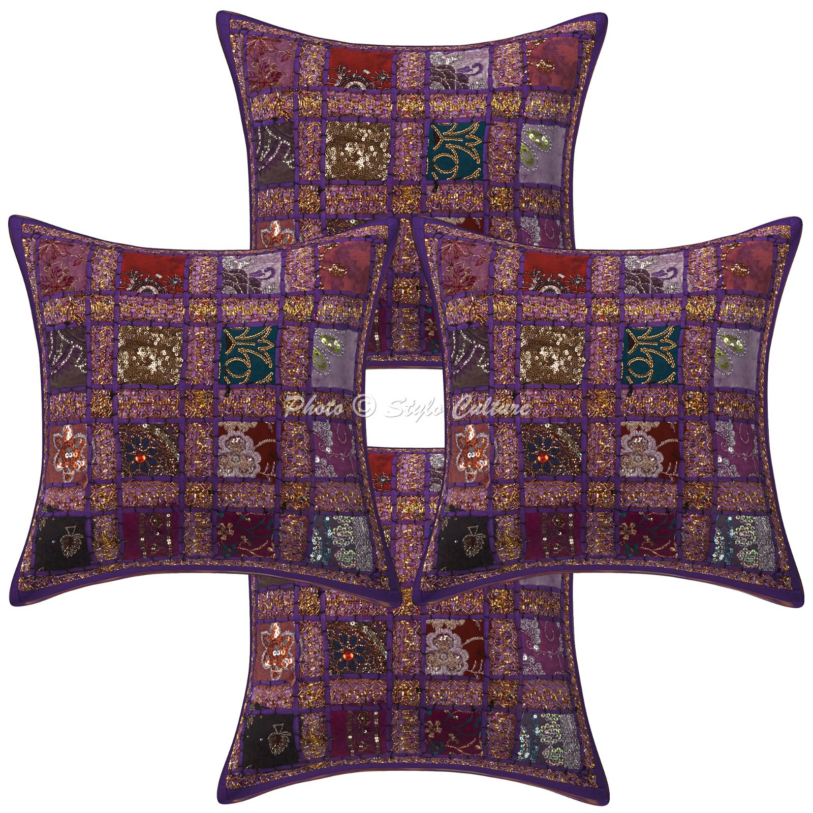 Handwoven Ethnic Patchwork Throw Pillow Cover