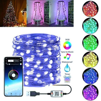 Smart Bluetooth LED-Lichterketten App Fernbedienung Lichter Weihnachtsbaum Dekor