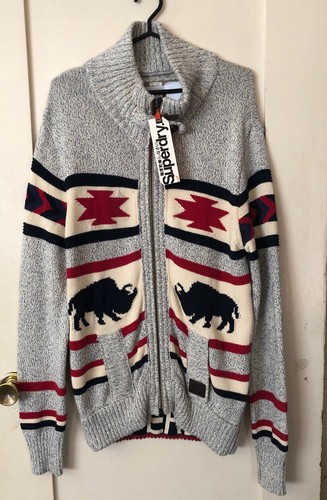 SUPERDRY Men's Big Zip BUFFALO Knit 